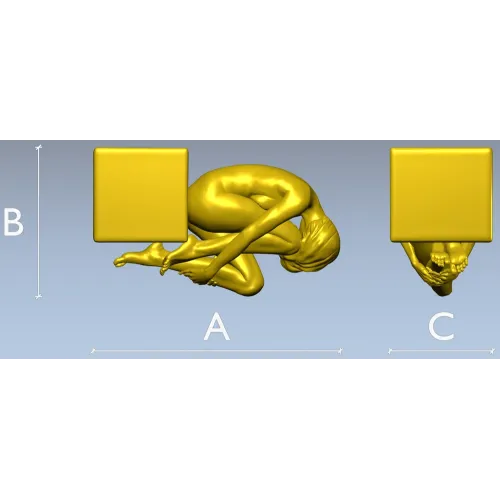 3D модель девушки у опоры - STL для ЧПУ