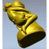 Elegant Female Figure Embracing Pillar - 3D STL Model for CNC Milling