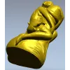 Elegant Female Figure Embracing Pillar - 3D STL Model for CNC Milling