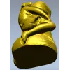 Elegant Female Figure Embracing Pillar - 3D STL Model for CNC Milling