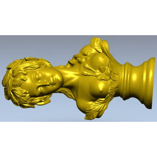 3D модель stl - Бюст девушки с листьями и стрелами для ЧПУ