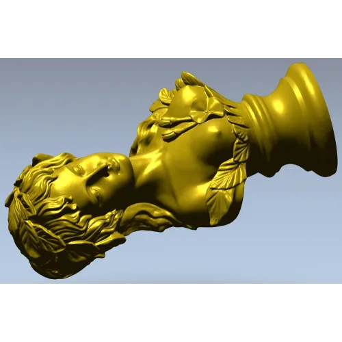 3D модель stl - Бюст девушки с листьями и стрелами для ЧПУ