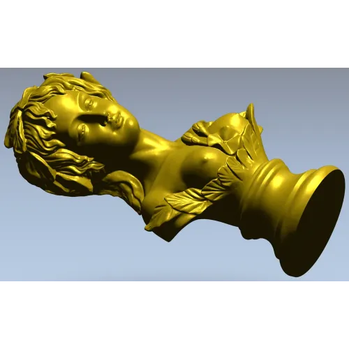 3D модель stl - Бюст девушки с листьями и стрелами для ЧПУ