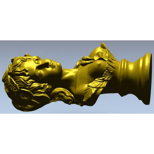 3D модель stl - Бюст девушки с листьями и стрелами для ЧПУ