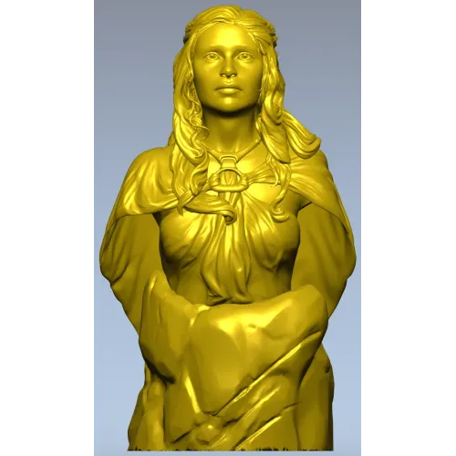 Detailed Female Bust STL Model for CNC Milling