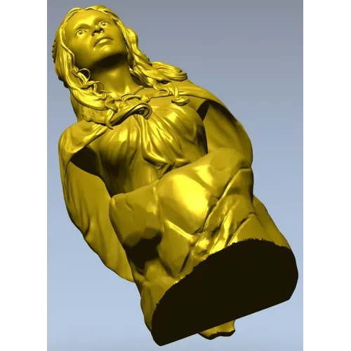 Detailed Female Bust STL Model for CNC Milling