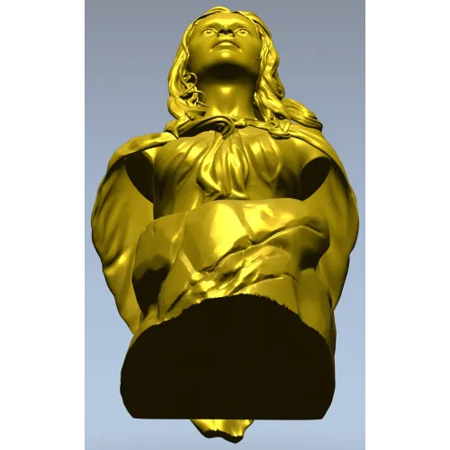 Detailed Female Bust STL Model for CNC Milling