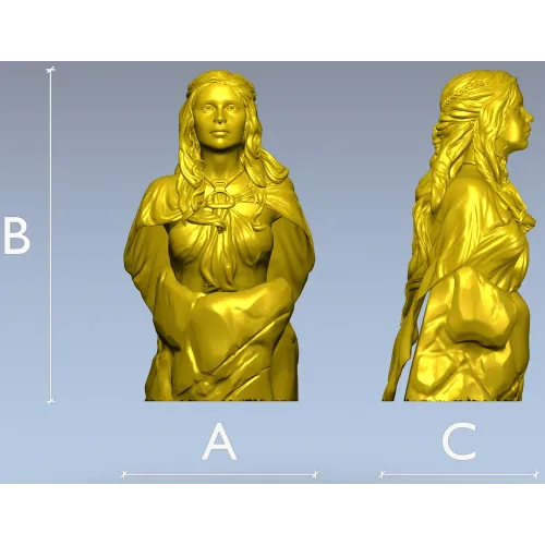 Detailed Female Bust STL Model for CNC Milling