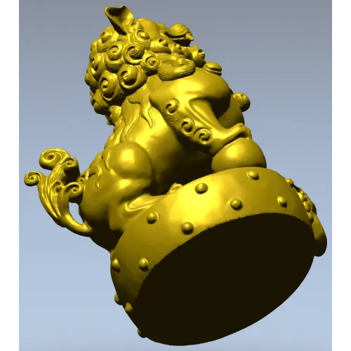 3D модель STL "Древний лев" для ЧПУ - детализированная фигура стража