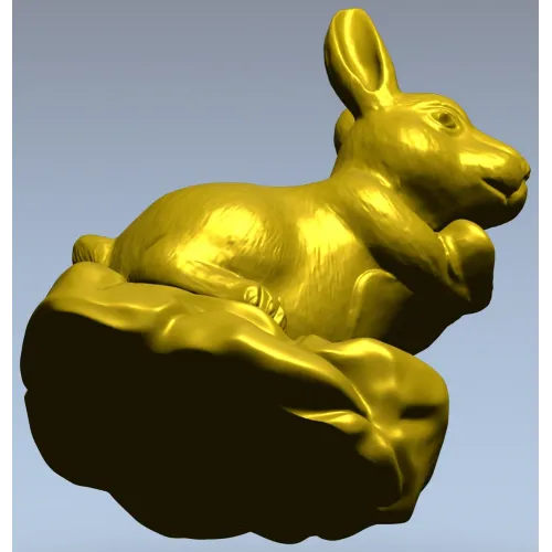 Заяц на камне - 3D модель STL для ЧПУ