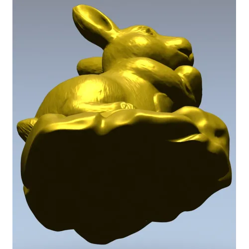 Заяц на камне - 3D модель STL для ЧПУ