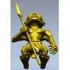 Племенной охотник с копьём - 3D модель STL для ЧПУ