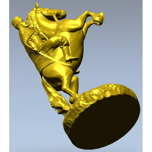 Dynamic Equestrian Warrior 3D Model for CNC