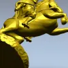 Dynamic Equestrian Warrior 3D Model for CNC
