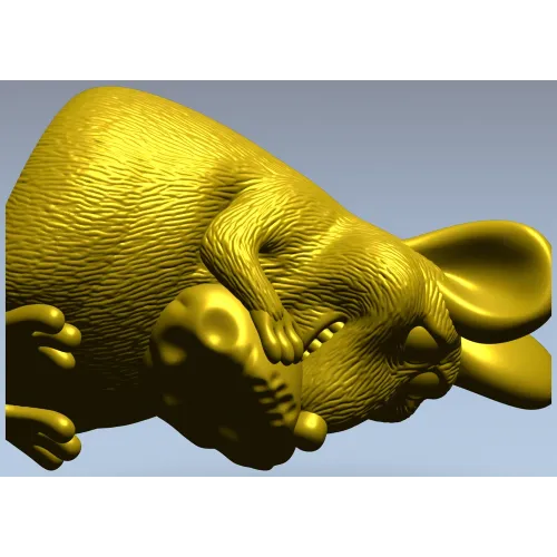 Сырный Сон - 3D модель крысы с сыром (STL) для ЧПУ