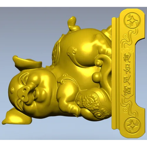 Charming Piglet 3D CNC Model in STL Format