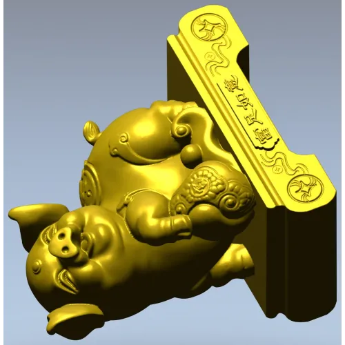 Charming Piglet 3D CNC Model in STL Format
