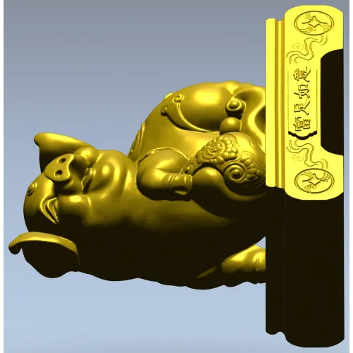 Charming Piglet 3D CNC Model in STL Format