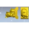 Charming Piglet 3D CNC Model in STL Format