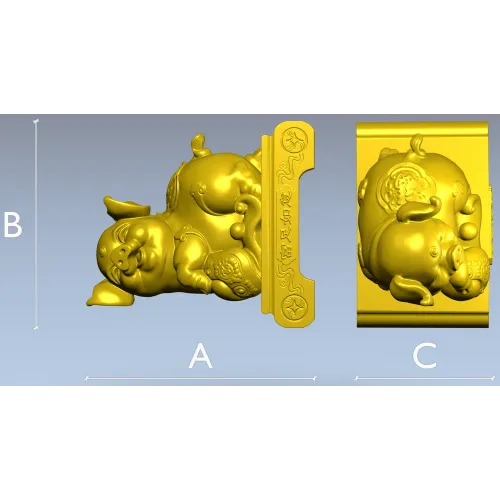 Charming Piglet 3D CNC Model in STL Format
