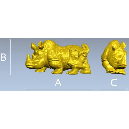 Реалистичная 3D модель носорога в формате STL для ЧПУ