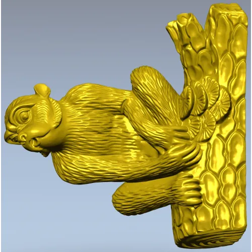 Squirrel on Tree Branch 3D Model STL for CNC Milling