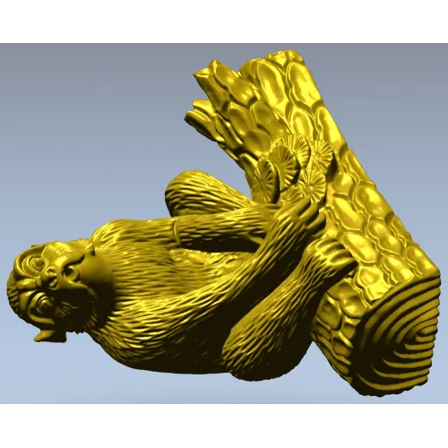 Squirrel on Tree Branch 3D Model STL for CNC Milling