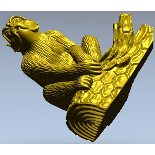 Squirrel on Tree Branch 3D Model STL for CNC Milling