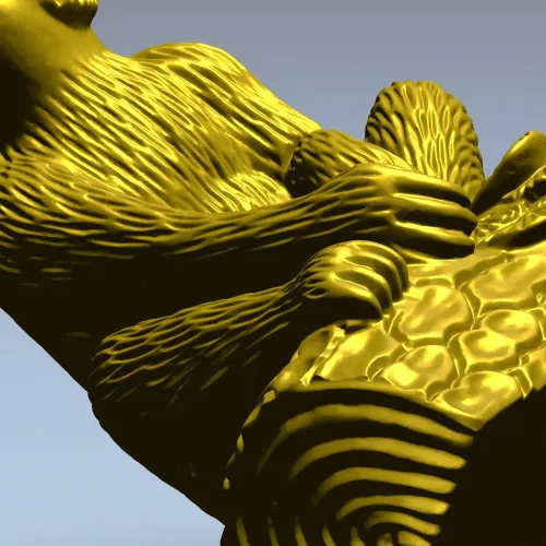 Squirrel on Tree Branch 3D Model STL for CNC Milling