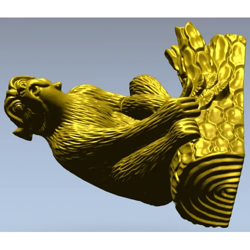 Squirrel on Tree Branch 3D Model STL for CNC Milling