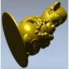 Обезьянка с горшком монет - 3D модель STL для ЧПУ