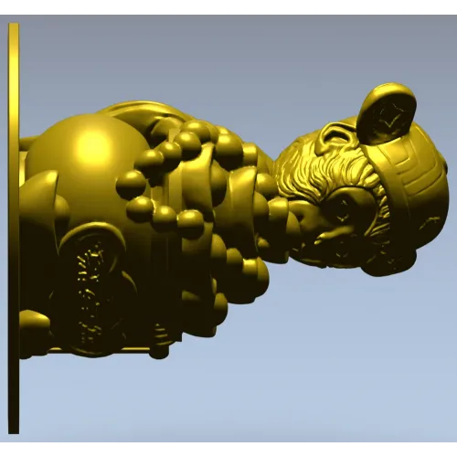 Обезьянка с горшком монет - 3D модель STL для ЧПУ