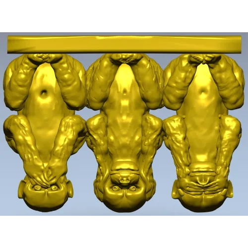Трио обезьян - 3D модель STL для ЧПУ фрезера