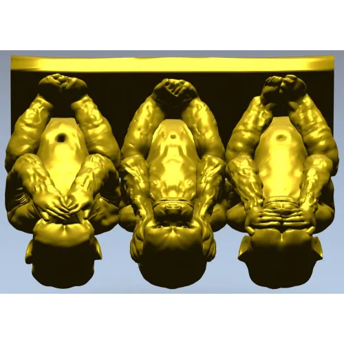 Трио обезьян - 3D модель STL для ЧПУ фрезера