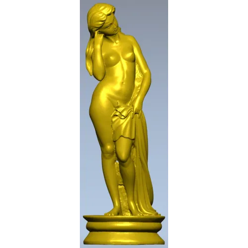 Detailed 3D Model of Nude Woman Sculpture for CNC Milling in STL Format