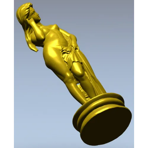 Detailed 3D Model of Nude Woman Sculpture for CNC Milling in STL Format