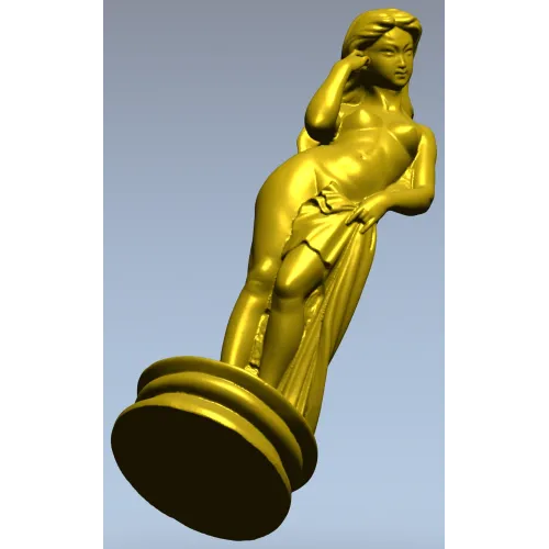 Detailed 3D Model of Nude Woman Sculpture for CNC Milling in STL Format