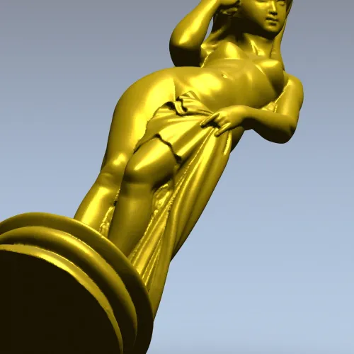 Detailed 3D Model of Nude Woman Sculpture for CNC Milling in STL Format