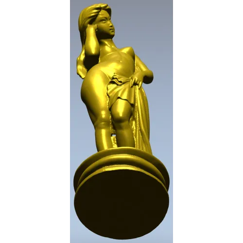 Detailed 3D Model of Nude Woman Sculpture for CNC Milling in STL Format