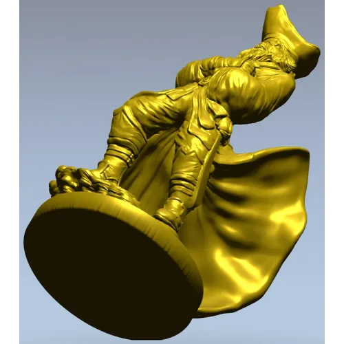 Пират в развевающемся плаще - 3D модель STL для ЧПУ
