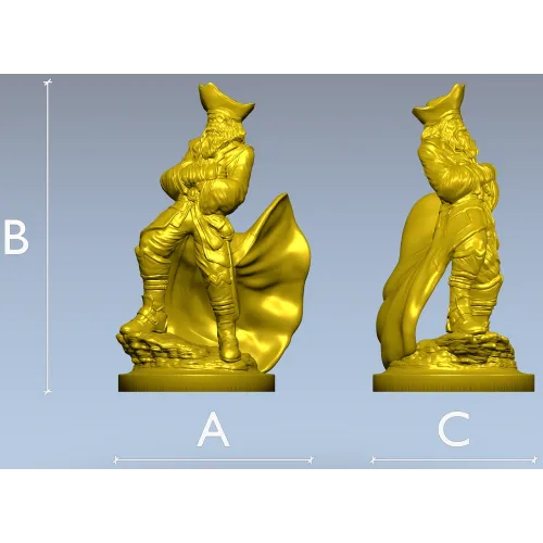 Пират в развевающемся плаще - 3D модель STL для ЧПУ
