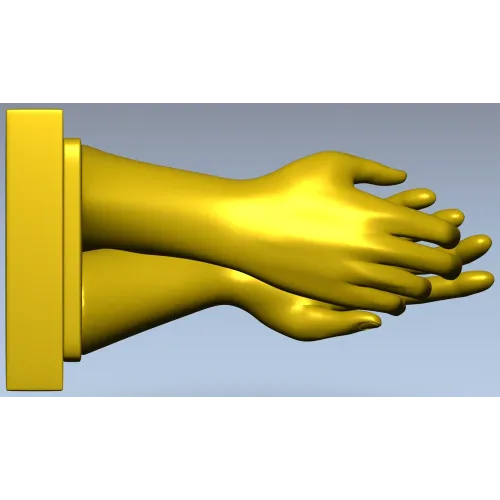STL 3D Model of Touching Hands for CNC Milling