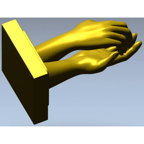 STL 3D Model of Touching Hands for CNC Milling