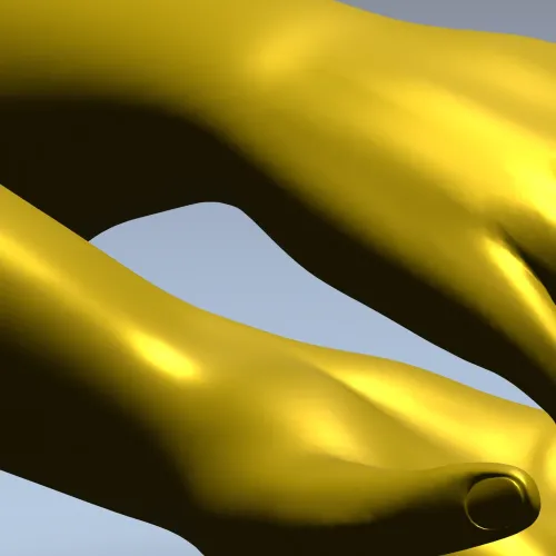 STL 3D Model of Touching Hands for CNC Milling
