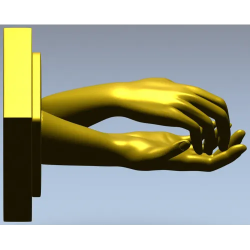 STL 3D Model of Touching Hands for CNC Milling