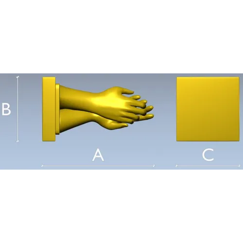 STL 3D Model of Touching Hands for CNC Milling