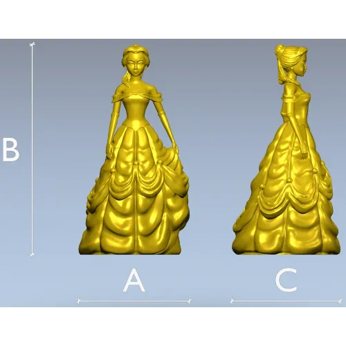 Принцесса в бальном платье - 3D модель (.stl) для ЧПУ