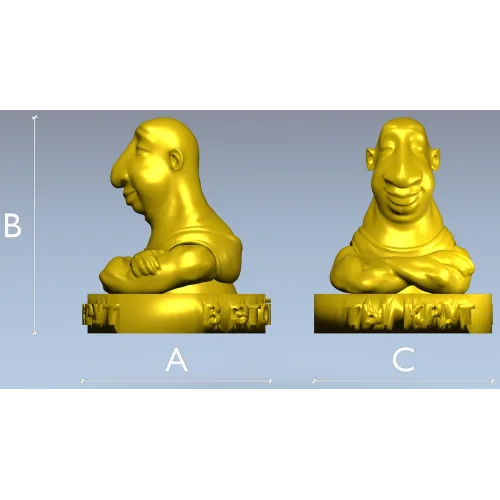 Весёлый карикатурный бюст - stl модель для ЧПУ