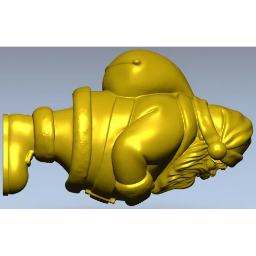 3D модель STL - Дремлющий Санта, декоративное навершие для ЧПУ