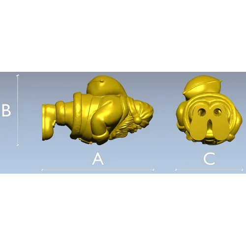 3D модель STL - Дремлющий Санта, декоративное навершие для ЧПУ